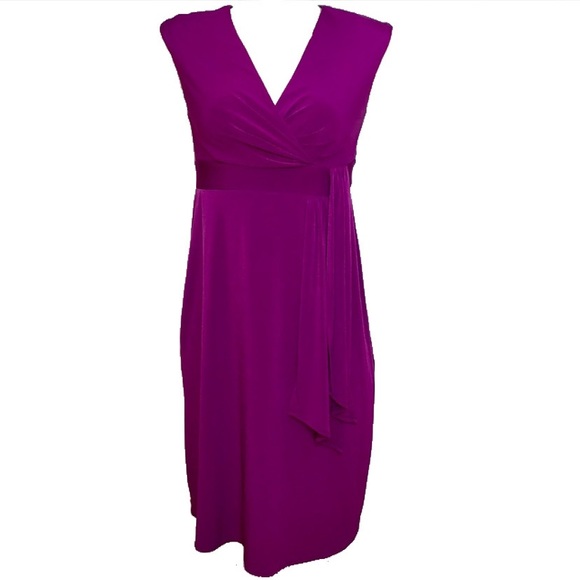 London Times Dresses & Skirts - London Times gorgeous purple side draped dress, size 10